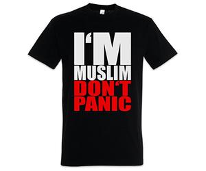 Urban Backwoods I'm Muslim Don't Panic II Hommes T-Shirt Noir Taille XL