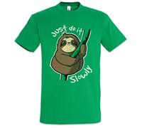 Urban Backwoods Just Do It Slowly Hommes T-Shirt Vert Taille XL
