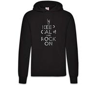 Urban Backwoods Keep Calm and Rock on Hoodie Sweats à Capuche Sweat-Shirt Noir Taille XL