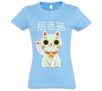 Urban Backwoods Maneki Neko IV Women Femme T-Shirt Bleu Taille XS