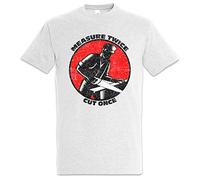 Urban Backwoods Measure Twice Cut Once Hommes T-Shirt Gris Taille M