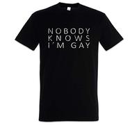 Urban Backwoods Nobody Knows I'm Gay Hommes T-Shirt Noir Taille L