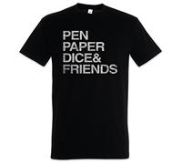 Urban Backwoods Pen Paper Dice & Friends Hommes T-Shirt Noir Taille M