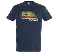 Urban Backwoods Pursuit Main Force Patrol Logo Hommes T-Shirt Bleu Taille 5XL