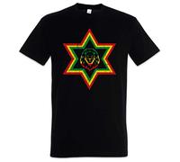Urban Backwoods Rasta Star Lion Hommes T-Shirt Noir Taille L