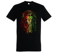 Urban Backwoods Rastafari Lion I Hommes T-Shirt Noir Taille 5XL