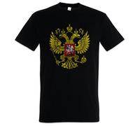 Urban Backwoods Russian Eagle Vintage Logo Hommes T-Shirt Noir Taille L