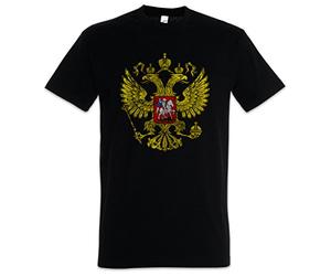 Urban Backwoods Russian Eagle Vintage Logo Hommes T-Shirt Noir Taille L