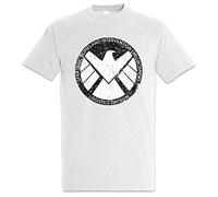 Urban Backwoods S.H.I.E.L.D. Vintage Logo I Hommes T-Shirt Gris Taille S