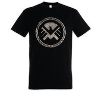 Urban Backwoods S.H.I.E.L.D. Vintage Logo III Hommes T-Shirt Noir Taille 5XL