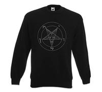Urban Backwoods Sigil of Baphomet Sweatshirt Pullover Sweater Pull Noir Taille M