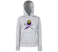 Urban Backwoods Skeletor Skull & Weapons Femme Hoodie Sweats à Capuche Sweat-Shirt Gris Taille M