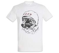 Urban Backwoods Space Dog Laika Hommes T-Shirt Blanche Taille M