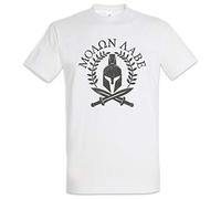 Urban Backwoods Spartan Motto Hommes T-Shirt Blanche Taille L