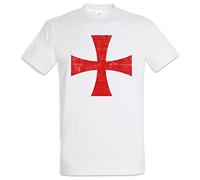 Urban Backwoods Templar Cross I Hommes T-Shirt Blanche Taille XL