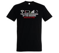 Urban Backwoods The Four Horsemen of The Modern Apocalypse Hommes T-Shirt Noir Taille 2XL