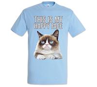 Urban Backwoods This is My Happy Face Hommes T-Shirt Bleu Taille L