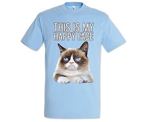 Urban Backwoods This is My Happy Face Hommes T-Shirt Bleu Taille M