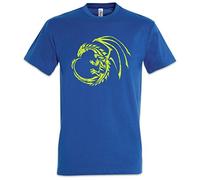 Urban Backwoods Tribal Dragon I Hommes T-Shirt Bleu Taille XL