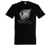 Urban Backwoods Viking Ship I Hommes T-Shirt Noir Taille 2XL