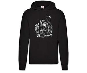 Urban Backwoods Viking Ship VIII Hoodie Sweats à Capuche Sweat-Shirt Noir Taille 2XL