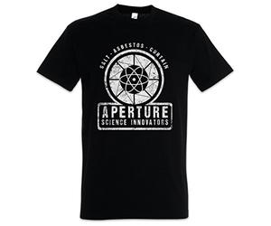 Urban Backwoods Vintage Aperture Science Innovators Hommes T-Shirt Noir Taille L