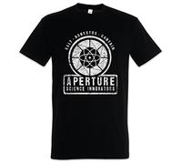Urban Backwoods Vintage Aperture Science Innovators Hommes T-Shirt Noir Taille M