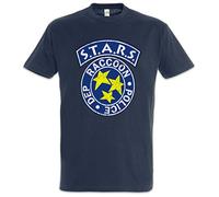 Urban Backwoods Vintage S.T.A.R.S. Logo Hommes T-Shirt Bleu Taille XL