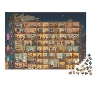 Urban Buildings Puzzles 1000P Recyclable Material Life Scenario Senior Puzzles Impossible Hard Difficult Challenging Jeu Éducatif for Men 38x26cm/1000Ps