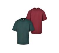 Urban Classics 2-Pack Tall T-Shirt Homme Vin Rouge/Vert Bouteille XL