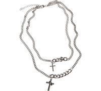 Urban Classics Accessoires Various Chain Cross Necklace, taille unique, Métal, Pas de gemme