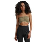 Urban Classics Bandeau Femme Top Kaki M 90% Nylon, 10% Élasthanne Slim Fit