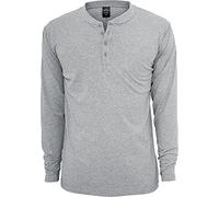 Urban Classics Basic Henley Homme T-Shirt Manches Longues Gris M