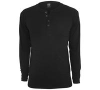 Urban Classics Basic Henley L/S Tee Sweat-Shirt, Noir, X-Small Homme