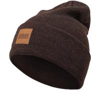 Urban Classics Beanie Leatherpatch Long Bonnet Heatherbrown Einheitsgröße