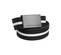 Urban Classics Belts Ceinture, Black White Stripe/Black, Taille Unique Mixte