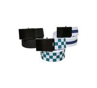 Urban Classics Belts Trio Ceinture, Black/Jasper/Bleu Space, S-M Mixte