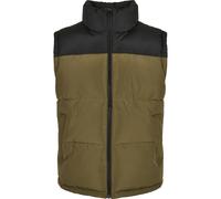 Urban Classics Block Puffer Gilet Col Montant Ample Coupe Extra Rembourrage