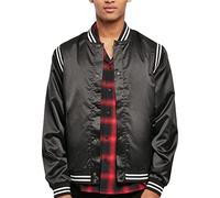 Urban Classics Blouson universitaire en satin pour homme, noir, XL, Noir, XL