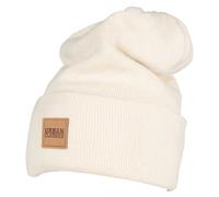 Urban Classics – Bonnet long Leatherpatch – Mixte – Écru (Sand 208) – Taille unique