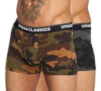 Urban Classics Lot de 2 boxers homme Camo – Camouflage bois + foncé – Taille XXL