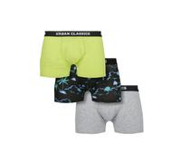 Urban Classics – Caleçon boxeur homme – Lot de 3, Island Aop / citron vert / gris – Taille L