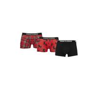 Urban Classics Boxers Plaid rouge AOP / Moose AOP / Noir Taille M Lot de 3 Homme