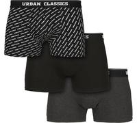 Urban Classics Boxershort Boxer Short 3-Pack Branding Aop/Black/Charcoal M
