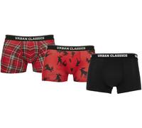 Urban Classics Boxershort Boxer Short 3-Pack Red Plaid Aop+Moose Aop+Black L
