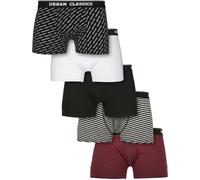 Urban Classics Boxershort Boxer Short 5-Pack Brgd/Dblu+White/Black+White+Logo+Black XXL