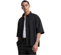 Urban Classics Chemise Boxy Cotton Linen – Coton‑lin, manches courtes – Noir L Homme