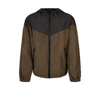 Urban Classics Boys 2-Tone Tech Windrunner Jacket, Noir/Olive foncé, 146/152 cm Fille