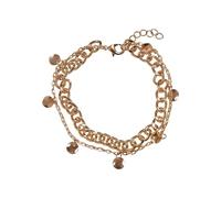 Urban Classics Bracelet de cheville unisexe Charmy Anklet, double rangée, pendentif rond, bijou fantaisie pour hommes et femmes, taille 22 cm ou 25 cm