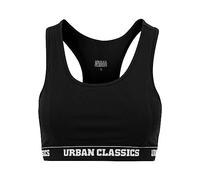 Urban Classics Brassière Logo Femme Bustier Noir S 95% Coton, 5% Élasthanne